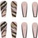 Black Marble French Tip Press On Nails Long with Gold Foil - 24Pcs - Buy Online on GoSupps.com