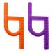 Sensory silicone chewing tools for ADHD teething autism nail biting stop chewing tube speech therapy (orange-violet)