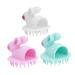 HOMSFOU 3pcs massage comb cleaning brush soft rubber massager shampoo brush hair brush child massage brush pp