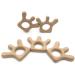 Wendysun 3pcs Cartoon Wood Teether - Natural Animal Crown Shape Baby Teething Toy - Buy Online on GoSupps.com