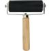 Risbay 4-Inch Black Rubber Roller with Wooden Handle for Printing and Gluing - Buy Online on GoSupps.com