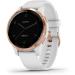 Garmin vivoactive 4S, Smaller-Sized GPS Smartwatch, Features Music, Body Energy Monitoring, Animated Workouts, Pulse Ox Sensors, Rose Gold with White Band