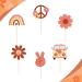 Keaziu 24 Pack Hippie Theme Cupcake Toppers Peace Sign Hand Cupcake Picks 60s Theme Flower Boho Rainbow Birthday Party Supplies Red - Buy Online on GoSupps.com
