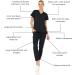 MediChic Mini Marilyn Women's Joggers Scrub Set - Black Large | Stretch Flex V-Neck Nursing Scrubs - Buy Online on GoSupps.com
