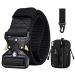 BESTKEE Men's Tactical Belt, 1.5 Inches Heavy Duty Military Style Buckle Belt, Gift with Tactical Molle Pouch and Hooks A.black