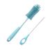 Bailinks Silicone bottle brush Straw Cleaner Brush Cleaning Brush KIt Silicane Cleaner Combo with Long Handle for Cleaning Baby Bottle Straw 2 pieces (blue)