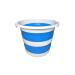 Foldable Large Bucket 30L Thickened Large Capacity Laundry Bucket Portable Household Foot Bath Plastic Bath Portable Portable (Color : Blue) hmdzz Present Journey