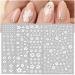 Spring Cherry Blossom Nail Art Stickers Decals - 8 Sheets 3D Self Adhesive Pegatinas, Gold White Flower Design for Manicure - Women Girls Kids - Buy Online on GoSupps.com
