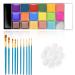 JACHOYI 20 Colors Face Body Paint Kit - Professional Cosplay & Halloween Makeup with Brushes | Perfect for Parties & Arts - Buy Online on GoSupps.com
