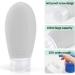 Opret 100ml Silicone Travel Bottle 4 Pack Leak Proof Refillable Squeezable Containers with Lable 3.4oz for Shampoo Conditioner and Toiletries BPA Free and TSA Approved Black grey dark Grey white - Buy Online on GoSupps.com