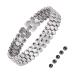 Jeroot Titan magnet hard tape 4 mm Zirconia bracelet for women bracelet Magnet women magnetic hardship energetix with size adjustment tool gift box (3500 Gauss) Argent A