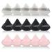 Androxeda 15 pieces powdered face triangle-up-up for loose powder soft body cosmetics primer sponge mineral powder wet dry-make-up tool (black white pink)