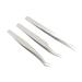 Premium Stainless Steel Eyelash Tweezers Set - 3 Pack for Salon & Home Use | Blackhead Extractor Tools - Buy Online on GoSupps.com