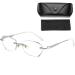 Women's Diamond Rimless Anti-Blue Light Presbyopia Glasses Portable Ultra Light Frameless Reading Glasses(+300 White)