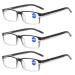 3 Pack Blue Light Blocking Glasses Computer Reading Glasses Spring Hinge Readers for Women Men 2 x 3 Pack Mix Color