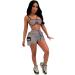 Women's Reflective Shiny Shorts - Gray, X-Large | Clubwear for Party, Festival Rave Outfit - Buy Online on GoSupps.com