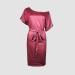 Faux Leather One Shoulder Party Dress Wine X-Large | Short Sleeve Mini Clubwear Evening Dress for Women - Buy Online on GoSupps.com