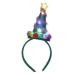 TQUXNGA LED Christmas Tree Shape Headbands Headwear LED Hair Hoop for Christmas Headpiece Fancy Dress Party Supplies Green