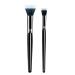 Makeup Brushes Dpolla New Expert Pro Foundation Makeup Brush 2PCS Duo Fiber Stippling Brush Perfect for Foundation,Powder ,Highlight,Cream ,Blush,Mineral Makeup (Black) Stipping Brush 2pcs
