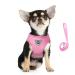 Femax dog harness and linen set for dogs soft mesh padded dishes for puppies and cats reflective adjustable breathable breathable breastware for walking running training m (chest 35-40 cm) pink)