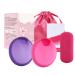 Zoydp menstrual disc 2 pieces of menstrual disc reusable periodic disc menstrual cup made of silicone with silicone box alternative to tampons for sports swimming leakage -proof (S+L)
