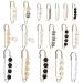 18 Piece Pearl Brooch Pins Sweater Shawl Clips Faux rhinestone Pearls Brooch Decorative Collar Safety Pins for Women Clothing Dress pants skirt waist Elegant Style