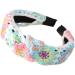 Limtula Floral Knitted Headband for Women Stretch Turban Floral Crocheted Granny-square Ethnic Style Tie Head Wrap Headband Colored flower he - Buy Online on GoSupps.com