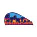 Hair Towel Wrap Hair Drying Towel with Button Towel Turban Head Towel to Dry Hair Quickly (Beach with Palm Trees)