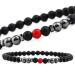 Magnetic foot chain 8.3 inner inside 6mm 2 packs black frosted stone foot chain remove static electricity matt stone foot chain improves sleep red stone + magnetic foot chain
