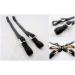 PS Horse Articles Spanish - Baroque stirrup leathers decorated - gold or silver colored - 1 pair black with gold fittings