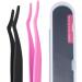 Housoutil Lash Tweezers Stainless Steel Tweezers Eyelashes Dedicated Clips Tweezers for Makeup Pink Makeup Tools Fake Eyelashes 14.5*2.8*1.2cm Pink - Buy Online on GoSupps.com