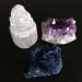 Crystal Rough Specimen Healed Natural White Selenite Skyscraper Amethyst Cluster Azurite Malachite Specimen Crystals Stones Combos Set As a Gift Combo of 3