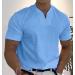 CYLADY Men's Blue V Neck Undershirt - Slim Fit Cotton Top, X-Large - Buy Online on GoSupps.com