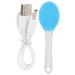 Qkiss Electric Silicone Brush Silicone Body Brush Long Handle Shower Wash Massager(Blue)