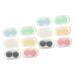 HEALEVED 12 sets Contact lens container Local storage case Mini lensing container Small plastic container Small contact lens holder lens container for the outdoor area Shiny