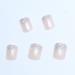 Buy 24pcs Glitter Powder Press on Nails - Short Square False Nails with Silver White French Tip - Full Cover Acrylic Nails for Women & Girls - Buy Online on GoSupps.com