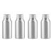 Zeoabsy 4 pieces 50 ml of empty round silver aluminum bottle with aluminum screw cover silver 50ml screw bottles made of aluminum for filling for cosmetics essences olar bathroom hotel travel 50ml silver