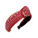 Sequin Beads Rhinestone Fabric Headbands with Knot Hair Band for Women Wide Retro Headband Hair Band Fabric Hair Bands Hair Accessories Headband for Women Girls Red
