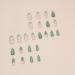 24 Pcs Green Cat Eye Press on Nails - Short Almond Shape | MINGCHUN Fall Glitter Flower Butterfly Full Cover False Nails | Acrylic Nail Art Kit - Buy Online on GoSupps.com