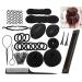 Hairstyle help set with operating instructions - simple hairstyles to make yourself - hairstyle help set for long hair with accessories - hair styling set (black)