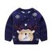 ESHOO Baby Boys Girls Christmas Deer Print Knitwear Pullover Sweater Boys Girls Xmas Jumper 3-4 Years Kids-blue