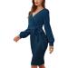 Hanxiulin party dress ladies cocktail dress glitter ladies long arm festive skate dress sexy dresses evening dress sequin dresses for women blue s