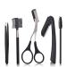 Pufandor Eyebrow Grooming Kit for Women and Men  Eyebrow Trimmer Including: Eyebrow Razor  Eyebrow Scissors with Comb  Eyebrow Comb  Tweezers  Brush for Eyebrow Eyelash Extensions