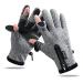 Nonazippy, Mens Winter Gloves Touchscreen Winter Running Gloves Hiking Gloves Cycling Gloves for Men for Cold WeatherandSport Large gray