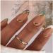 French Tip Press on Nails with Nail Tips Green almond shaped fake nails with black and gold stripe design press on nails Acrylic False Nails Cute Artificial Nails - Buy Online on GoSupps.com