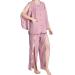 Female Bedridden Patient Clothing Patient Suit Tear Away Suit Soft Cotton Material Hospital Suit for Home Care/Post Surgery/Dialysis/Elderly/Fracture/Disability/Rehab Pink Medium