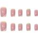 24 Pcs French Short Square False Nails Set - Full Cover Artificial Press on Nails with Glue - Color Gradient Fake Nails for Women and Girls - Buy Online on GoSupps.com