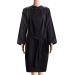 Noverlife Spa Massage Kimono Client Robe, Water Chemical Proof Salon Bathrobe Client Wrap, Lightweight Black Smock Gown Beach Robe for Beauty Treatments Hairdressing Makeup Gown Black - 3/4 Sleeves