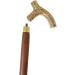 Lyptus Wood Walking Stick with Aesthetic Brass Handle Walnut Brown - Buy Online on GoSupps.com
