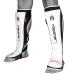Meister MMA Edge Leather Shin Guards with Gel Padding 1 Pair White L-XL